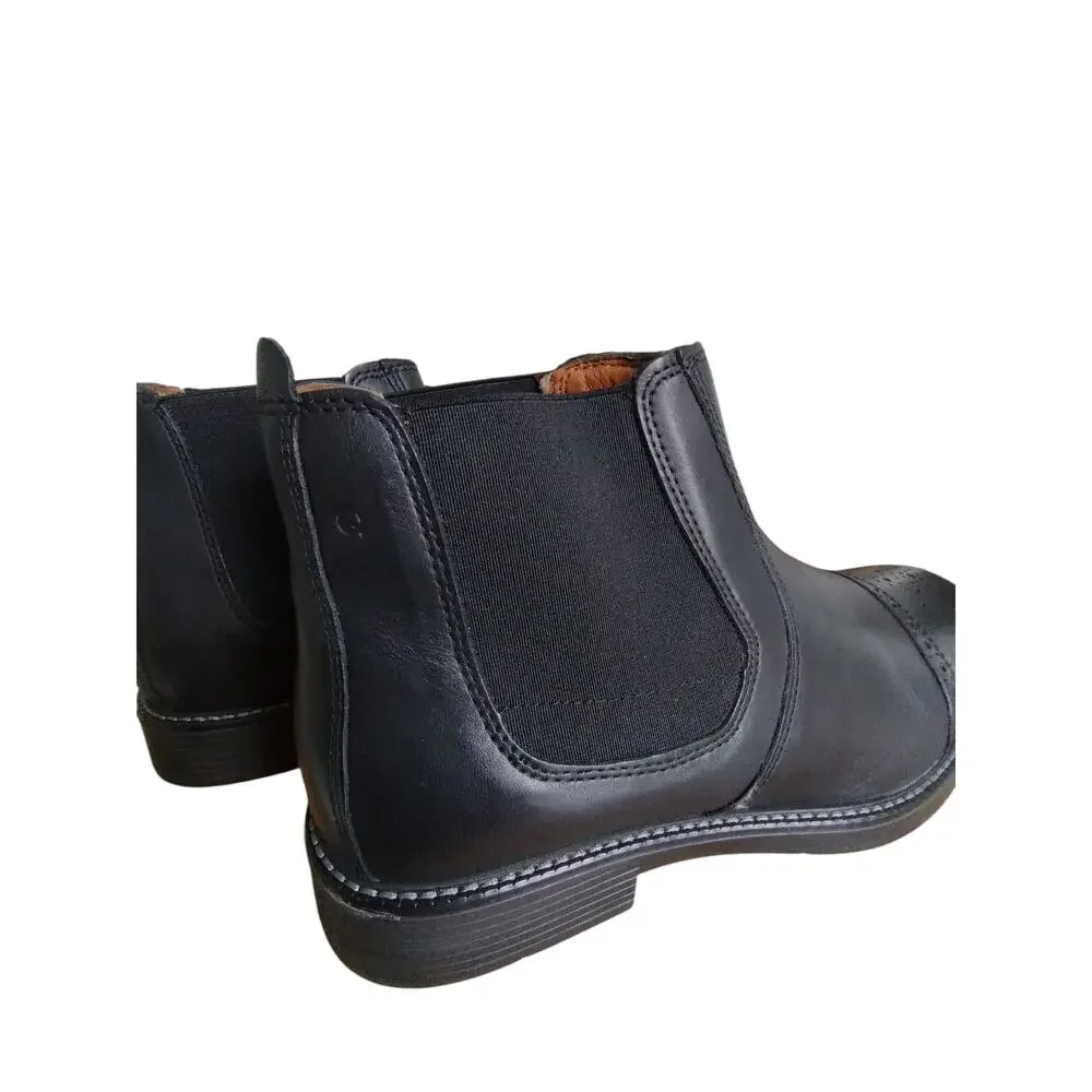 NWO Quirelli Mens Black Borrego Leather Casual Office Wear Booties size 8‎